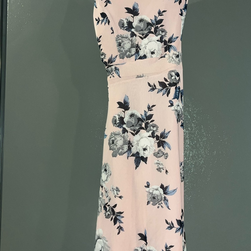 Floral Pink Dress high low
